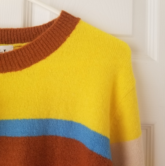 Womens Knit Colorblock Sweater - Picture 3 of 6
